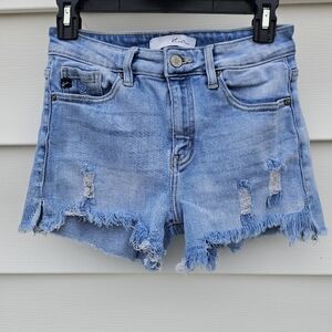 Denim Blue Distressed Women's Shorts